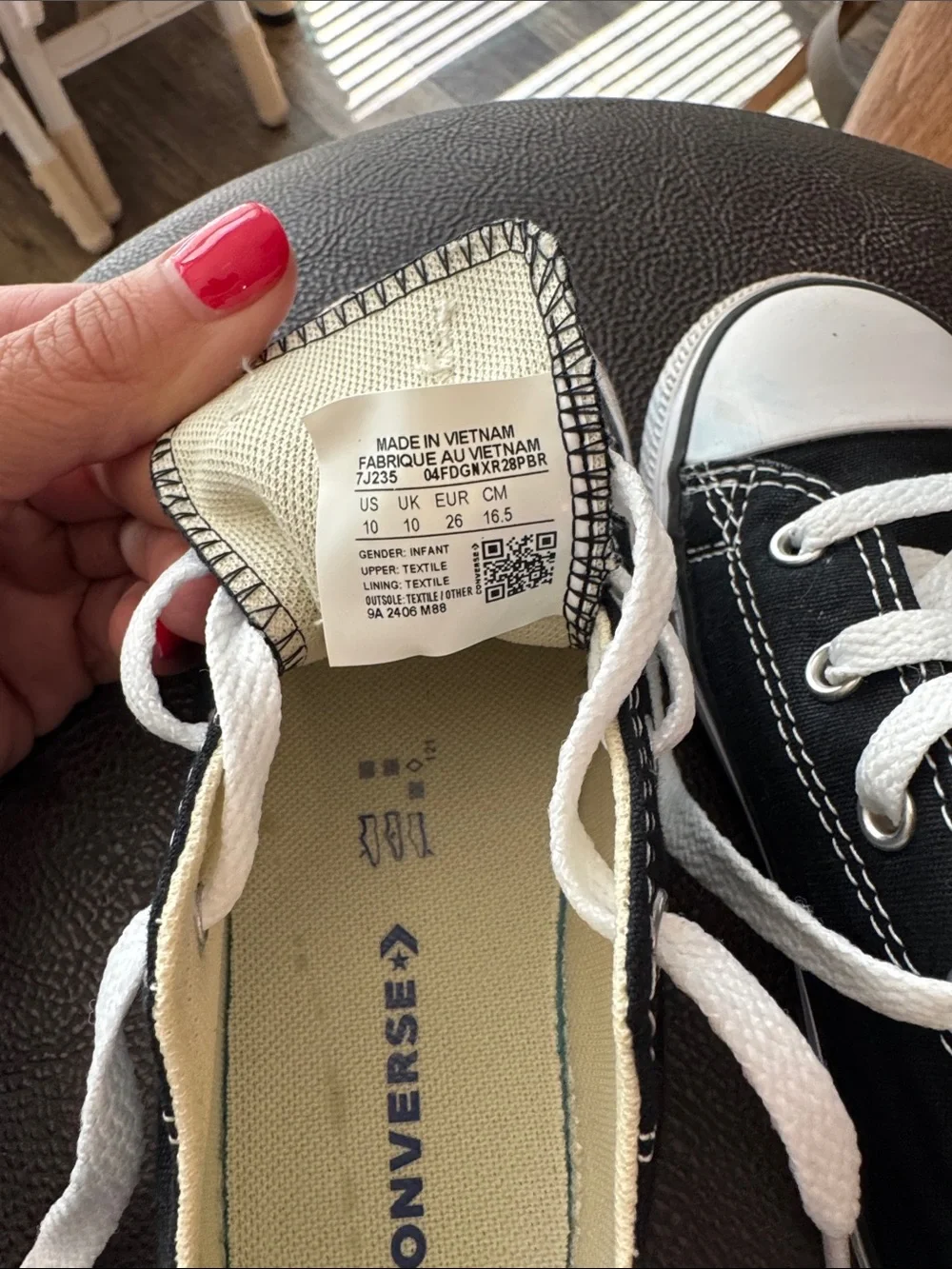 Converse Kids Black & White Low Top Sneakers